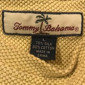 Tommy Bahama Sz L Dress Tee Silk/Cotton Yellow